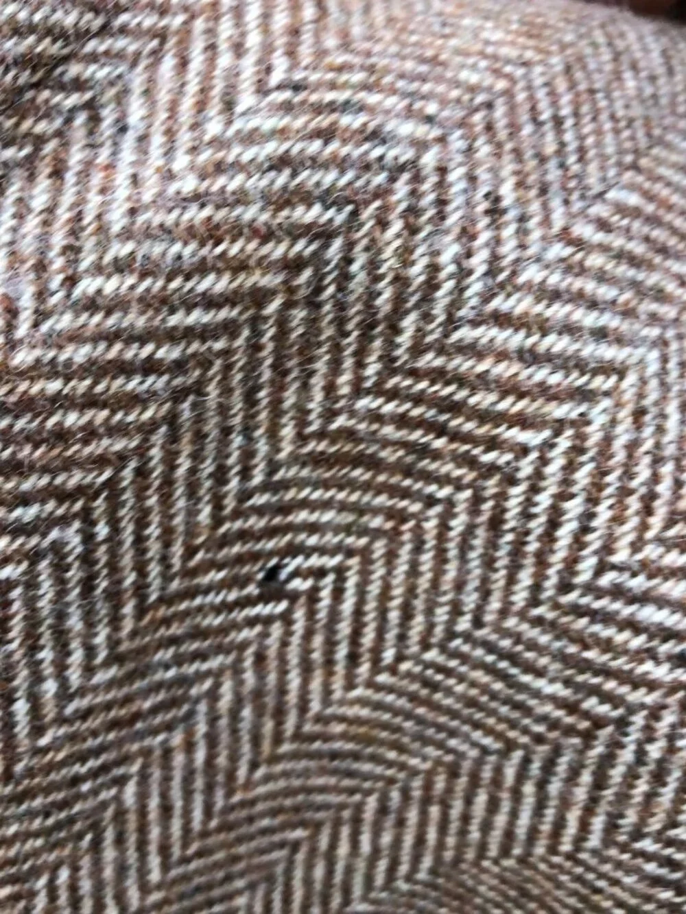 Vintage STAFFORD Herringbone Wool Blazer Jacket Men's 44R Brown Button Coat